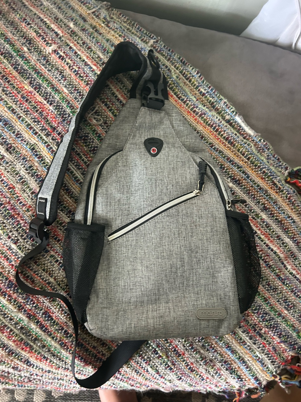 Gray Sling Crossbody Bag for Men - Casual Everyday Carry